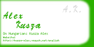 alex kusza business card